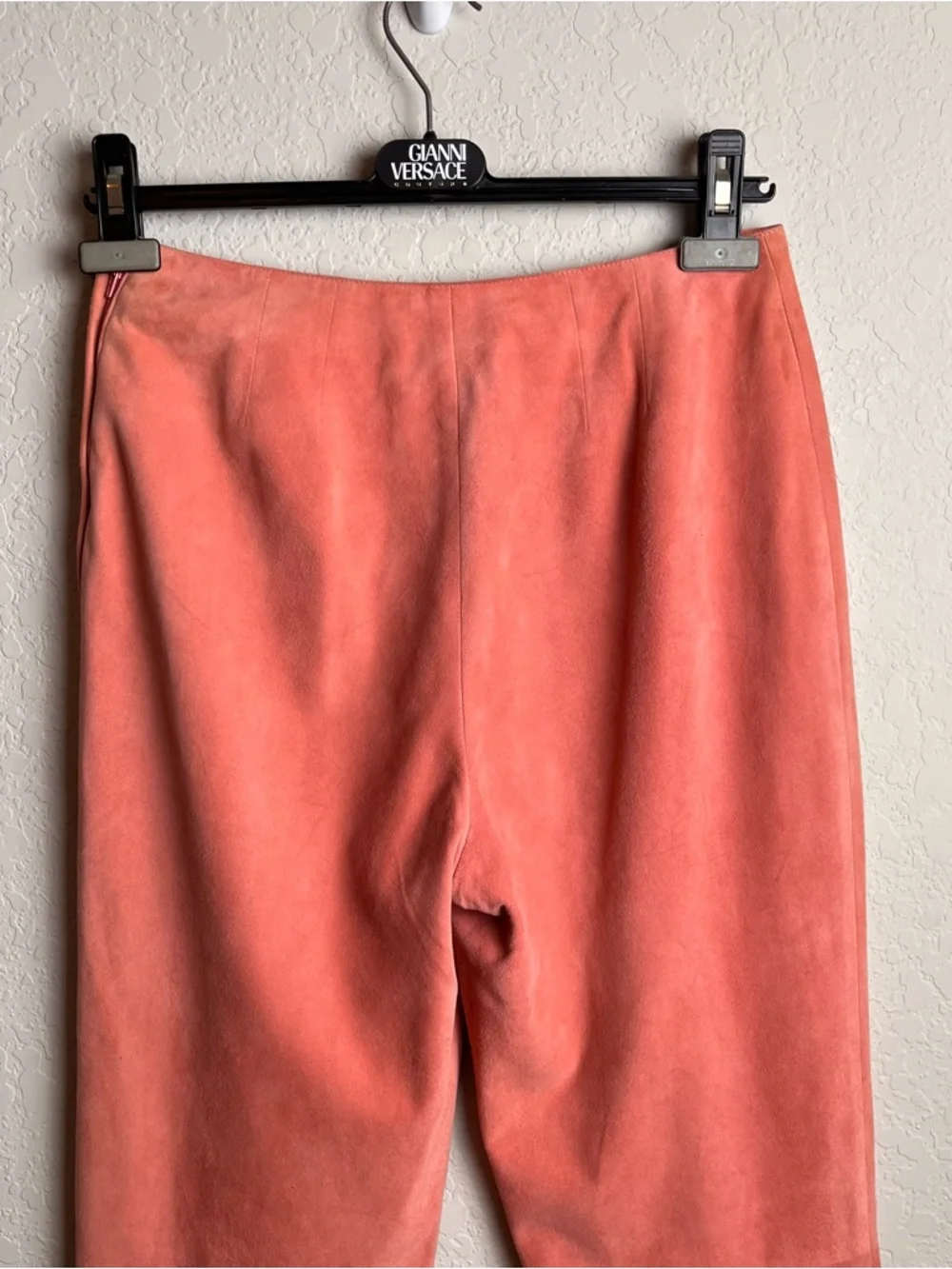 Chanel Vintage 1999 Salmon Pink Suede Goat Skin Pants FR 40 Rare